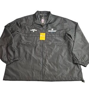 NFL Fantasy League Champion Black Windbreaker Jacket Mens XL Black Dunbrooke